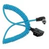 Kondor Blue Coiled D-Tap To Locking DC 2.1mm Right Angle Cable