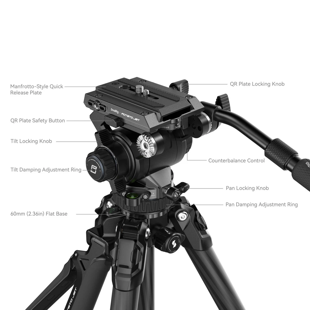 SmallRig X Potato Jet TRIBEX Hydraulic Carbon Fiber Tripod Kit 6 SmallRig X Potato Jet TRIBEX Hydraulic Carbon Fiber Tripod Kit - Image 6