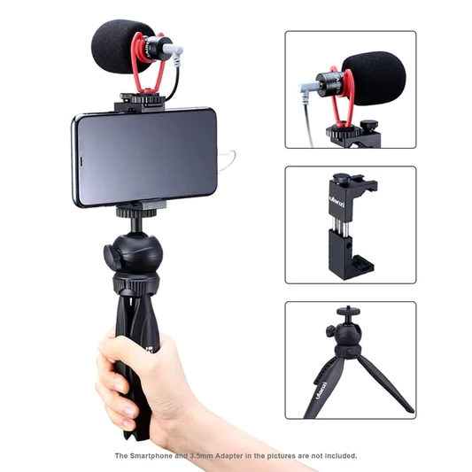 Ulanzi Smartphone Vlog Kit 3: Table Tripod + Holder + Mic 3 Ulanzi Smartphone Vlog Kit 3: Table Tripod + Holder + Mic - Image 3