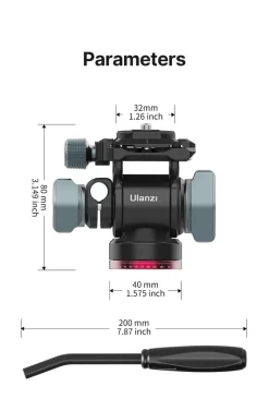 Ulanzi U-190 Fluid Head Video-Tripodkop Hydraulic -Pro Cam Shop 3 16