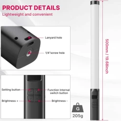 Ulanzi VL119 RGB Tube Light XL W/ Handvat -Pro Cam Shop 3181 9132 4353 a894 8e76530a22bd 76e1d348 f7c7 454a 8d2a 7c913491ea87