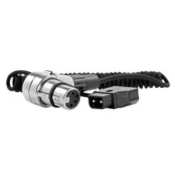 Kondor Blue D-Tap To 4 Pin XLR Female Right Angle Coiled Power Cable -Pro Cam Shop 4.KB Dtap4XLR scaled 1