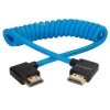 Kondor Blue Right Angle Full HDMI Cable For On-Camera Monitors 12-24″ Braided Coiled”