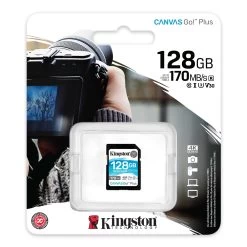 Kingston 128GB Video Class V30 SDXC – Canvas Go Plus -Pro Cam Shop SDG3 128gb pkg zm lg